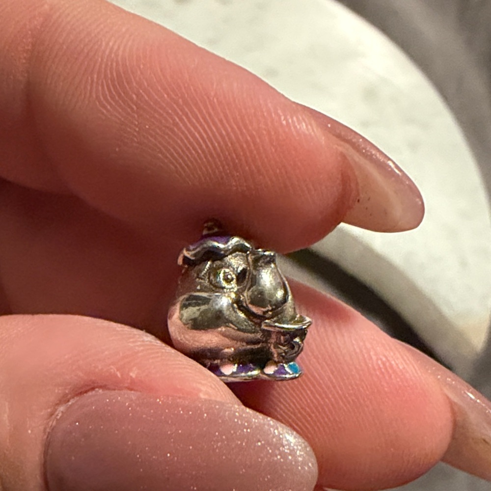 Beauty and the beast Mrs. Potts and Chip pandora charm 925